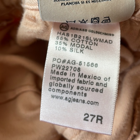 AG Adriano Goldschmied Pants Womens 27 Pink Renn Paper Bag Cropped Straight Leg - Picture 10 of 12